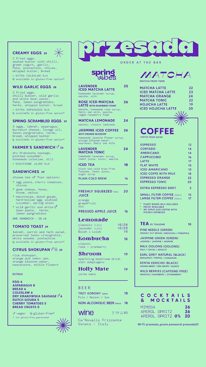 Menu Przesada - Śniadania I Kawiarnia Kraków-3