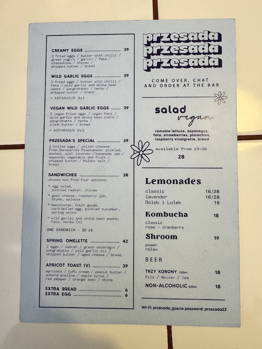 Menu Przesada - Śniadania I Kawiarnia Kraków-6