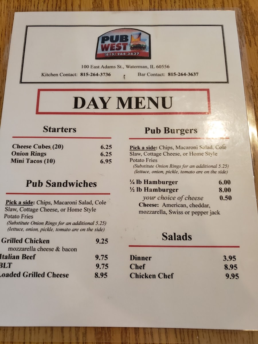 Menu Pub West-8
