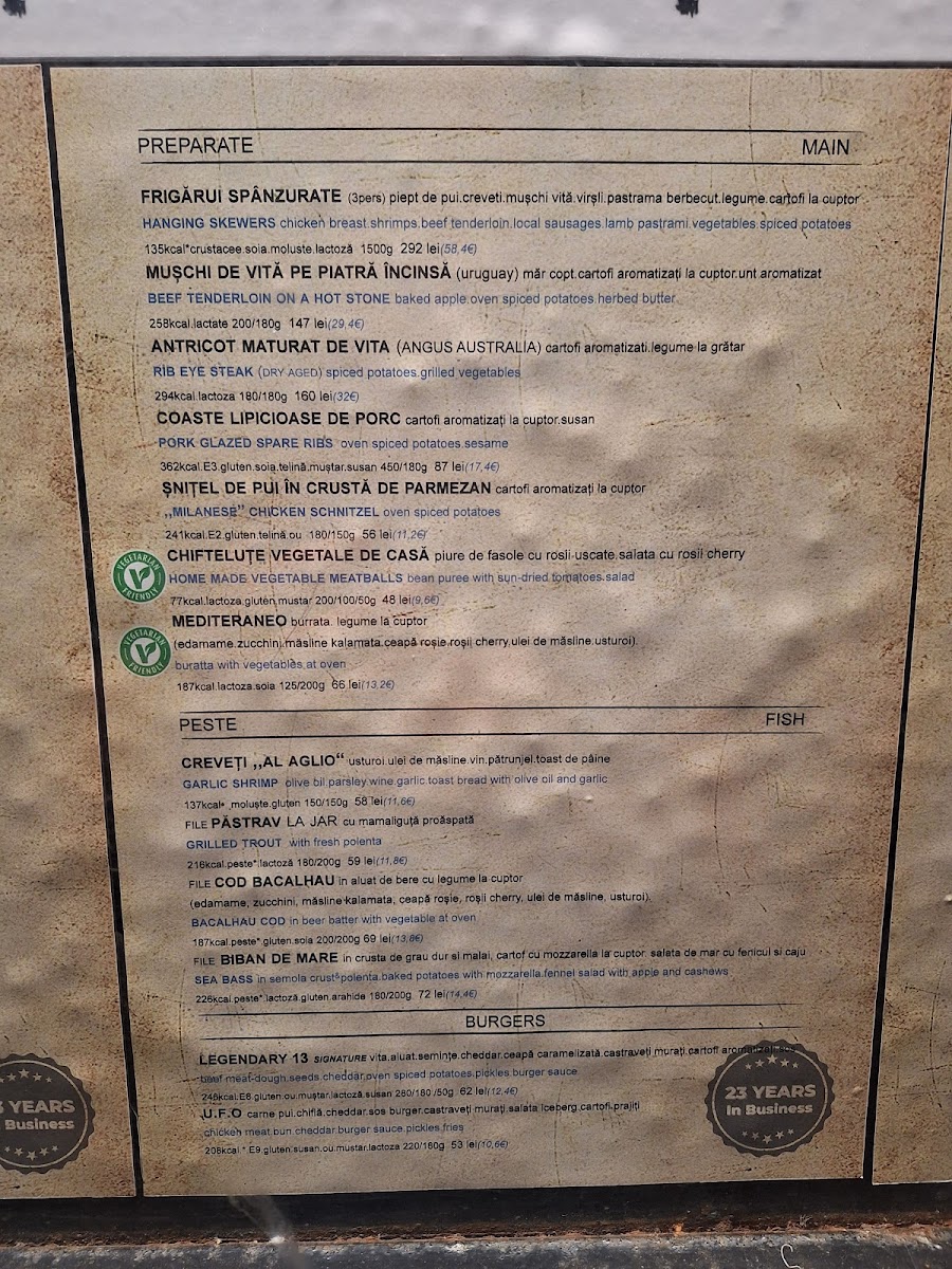 Menu Pub13 - Restaurantul Cetății-1