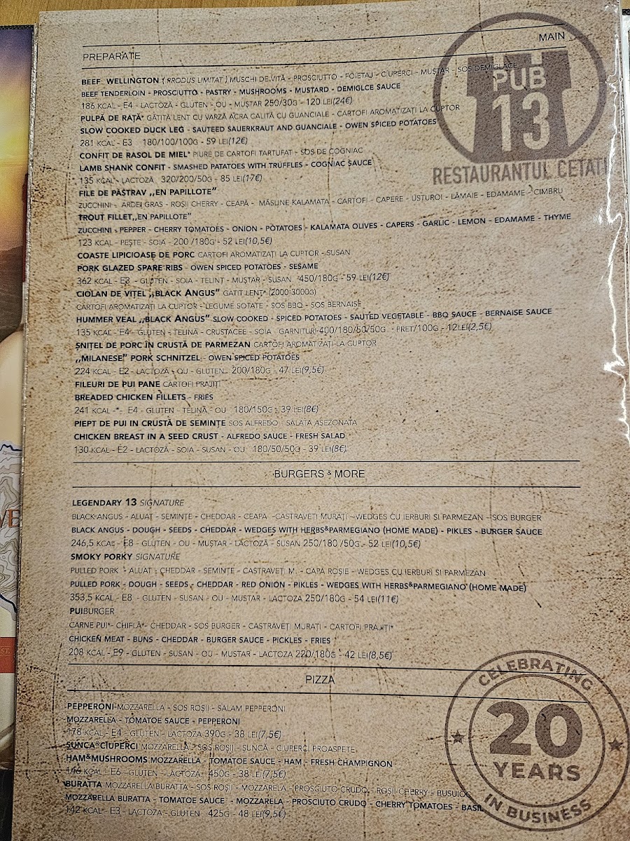 Menu Pub13 - Restaurantul Cetății-10