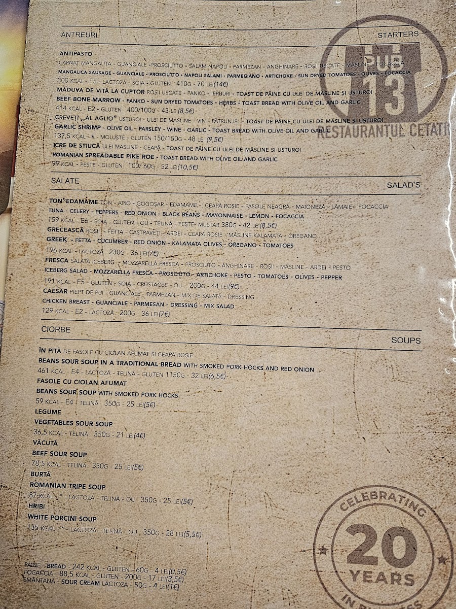 Menu Pub13 - Restaurantul Cetății-4