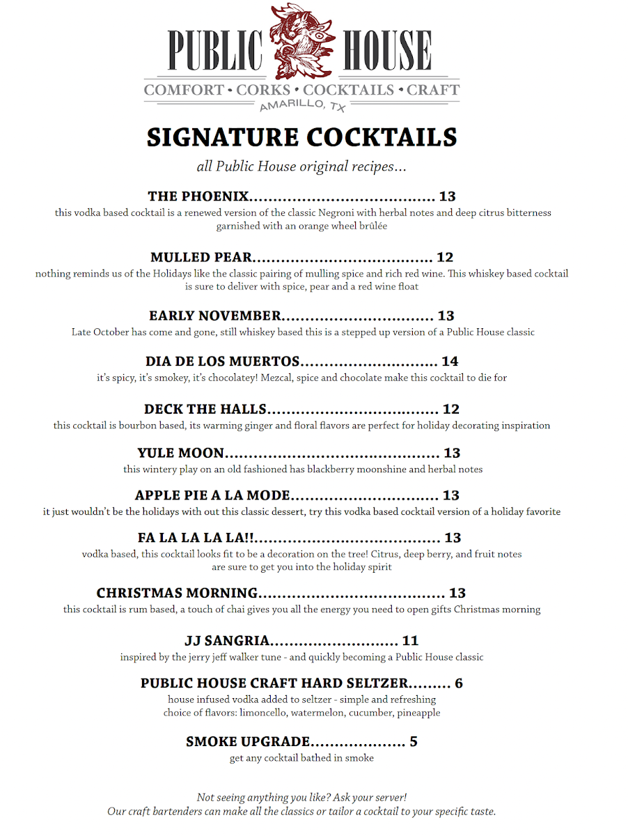 Menu Public House-9