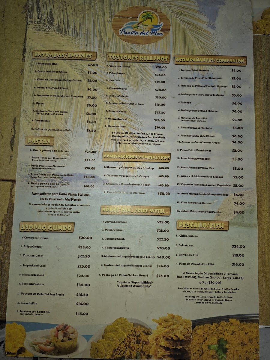 Menu Puerta Del Mar Restaurant Inc.-3