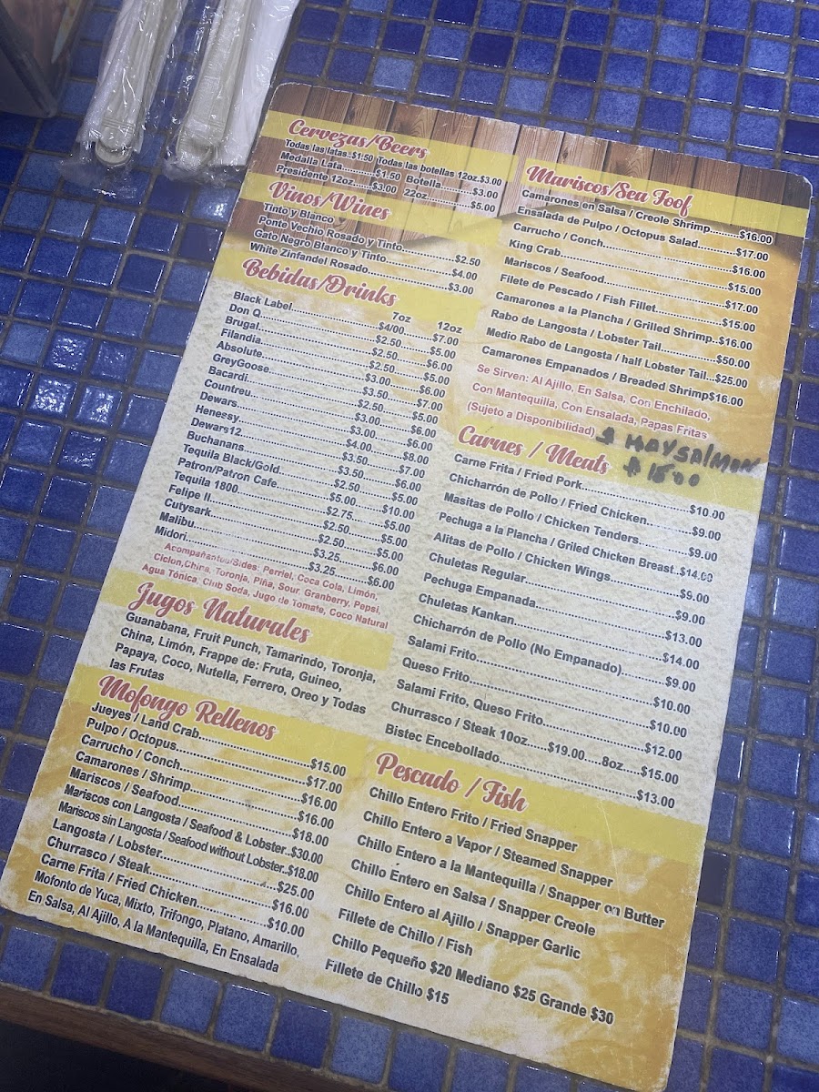 Menu Puerta Del Mar Restaurant Inc.-9