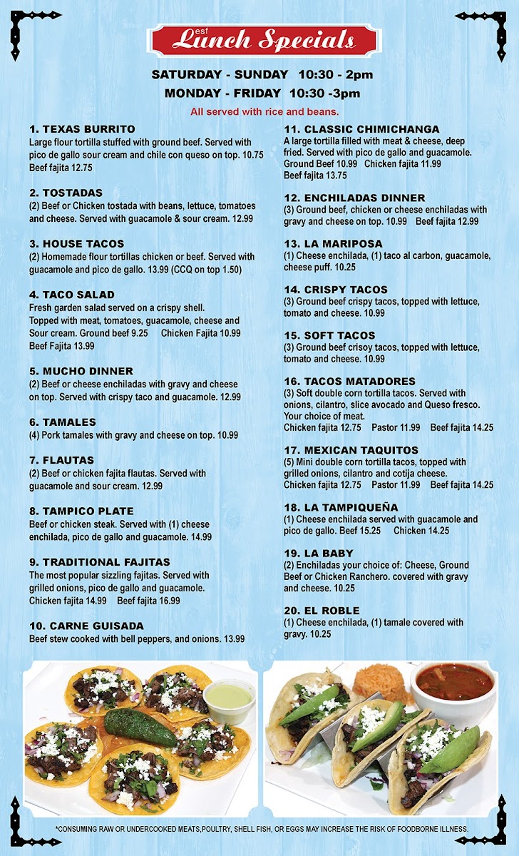 Menu Puerto Vallarta Tex-Mex & Bar-1