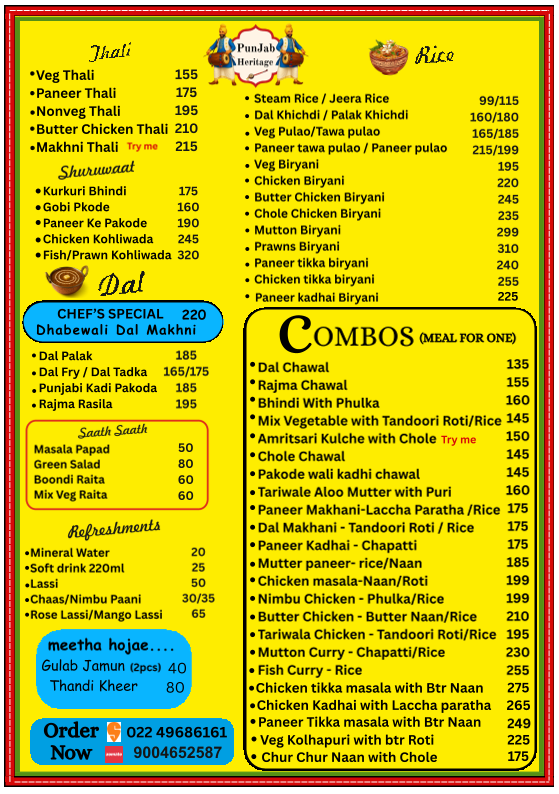 Menu Punjab Heritage-1