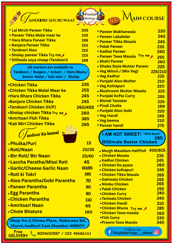 Menu Punjab Heritage-2