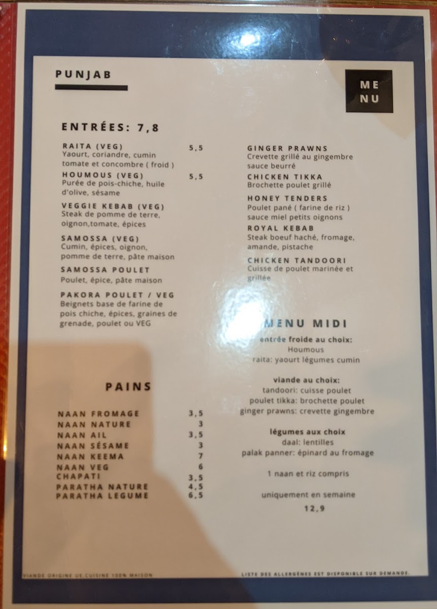 Menu Punjab Restaurant-1