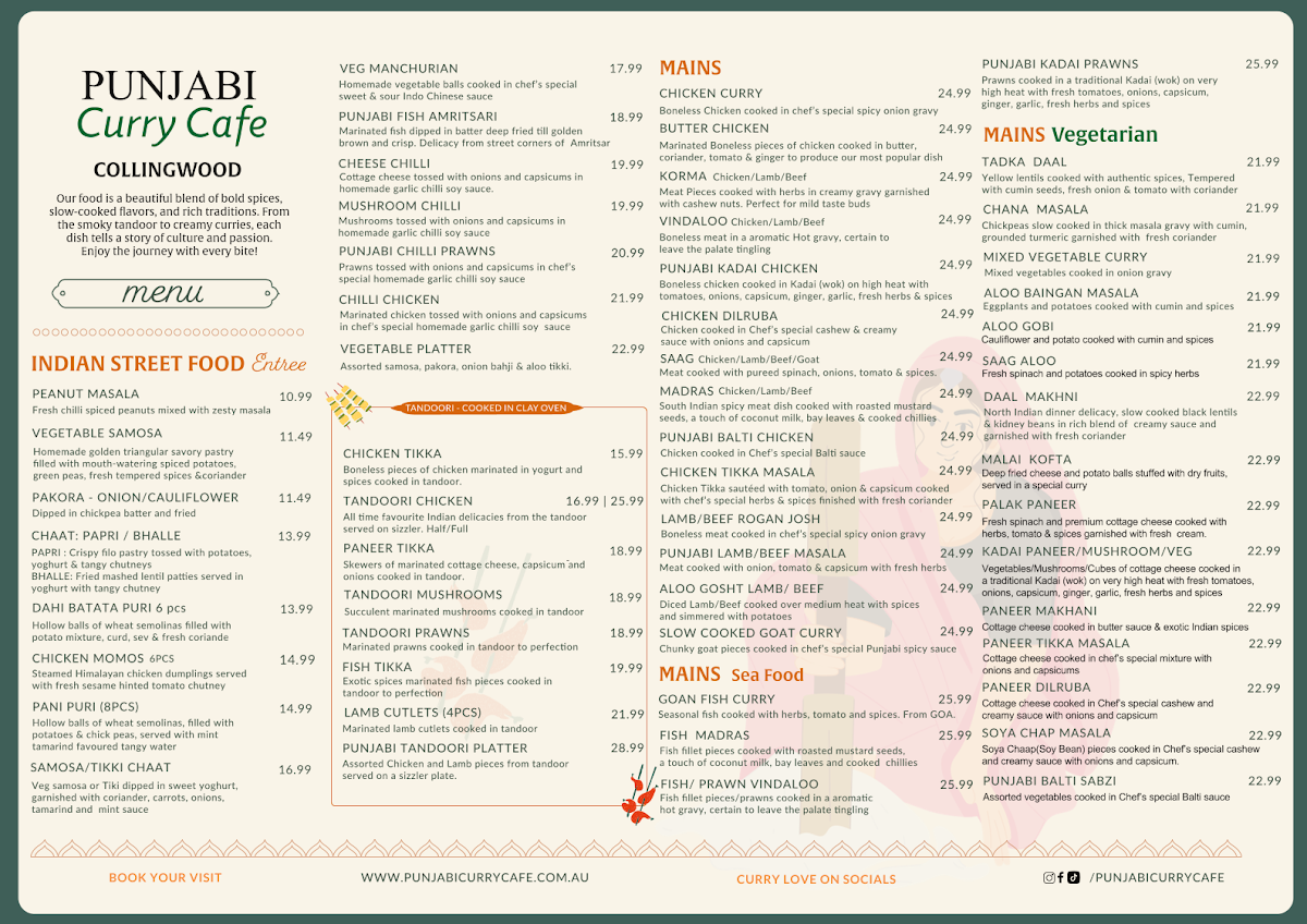 Menu Punjabi Curry Cafe Collingwood-1