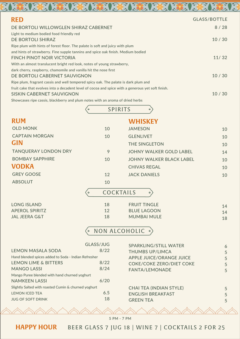 Menu Punjabi Curry Cafe Collingwood-2