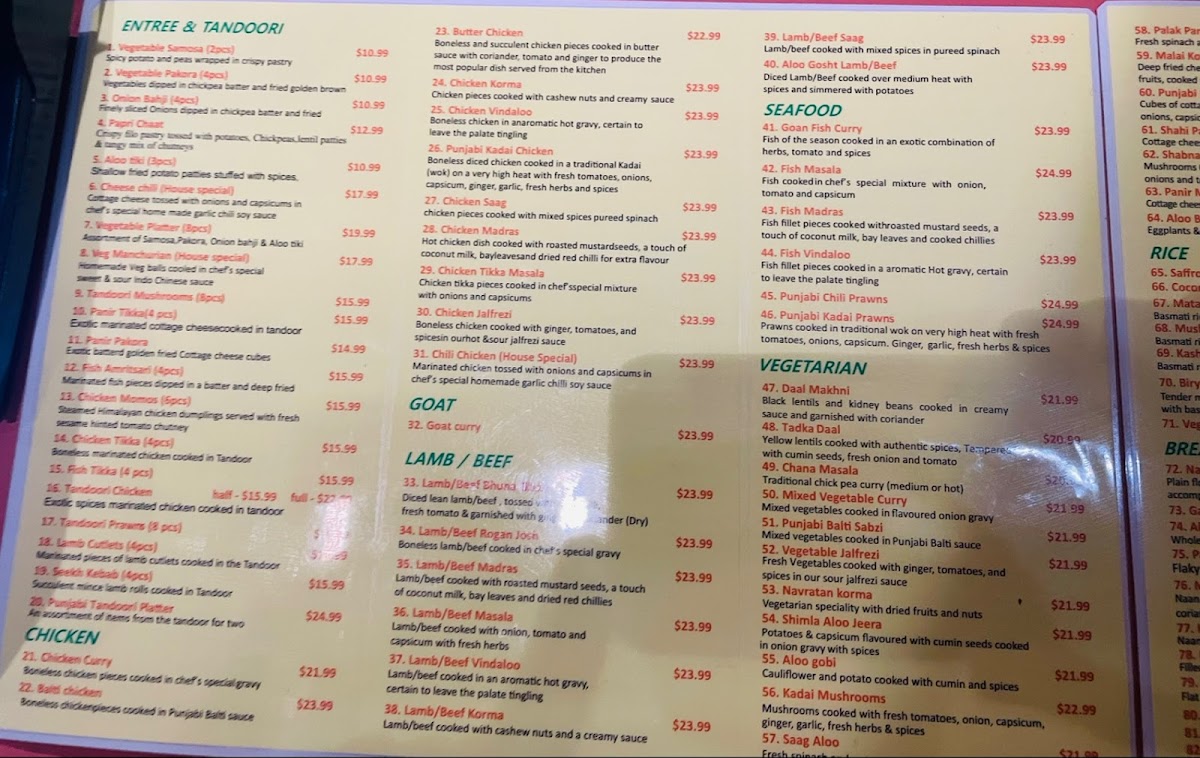 Menu Punjabi Curry Cafe Collingwood-6