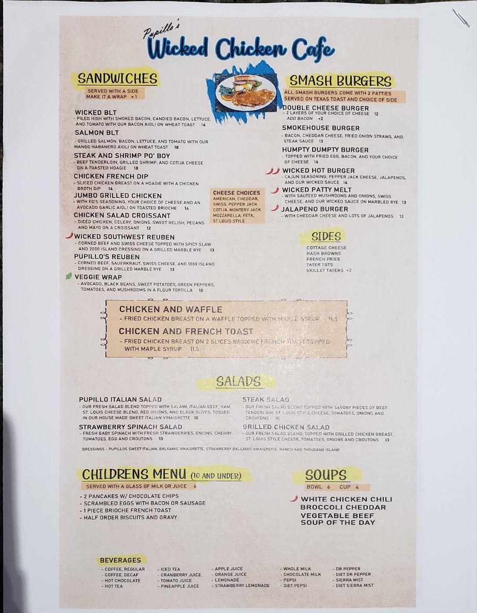 Menu Pupillo's Wicked Chicken Cafe-8