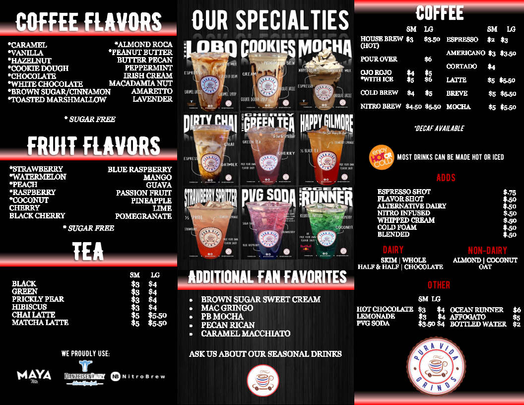 Menu Pura Vida Grinds Coffee Shop-1