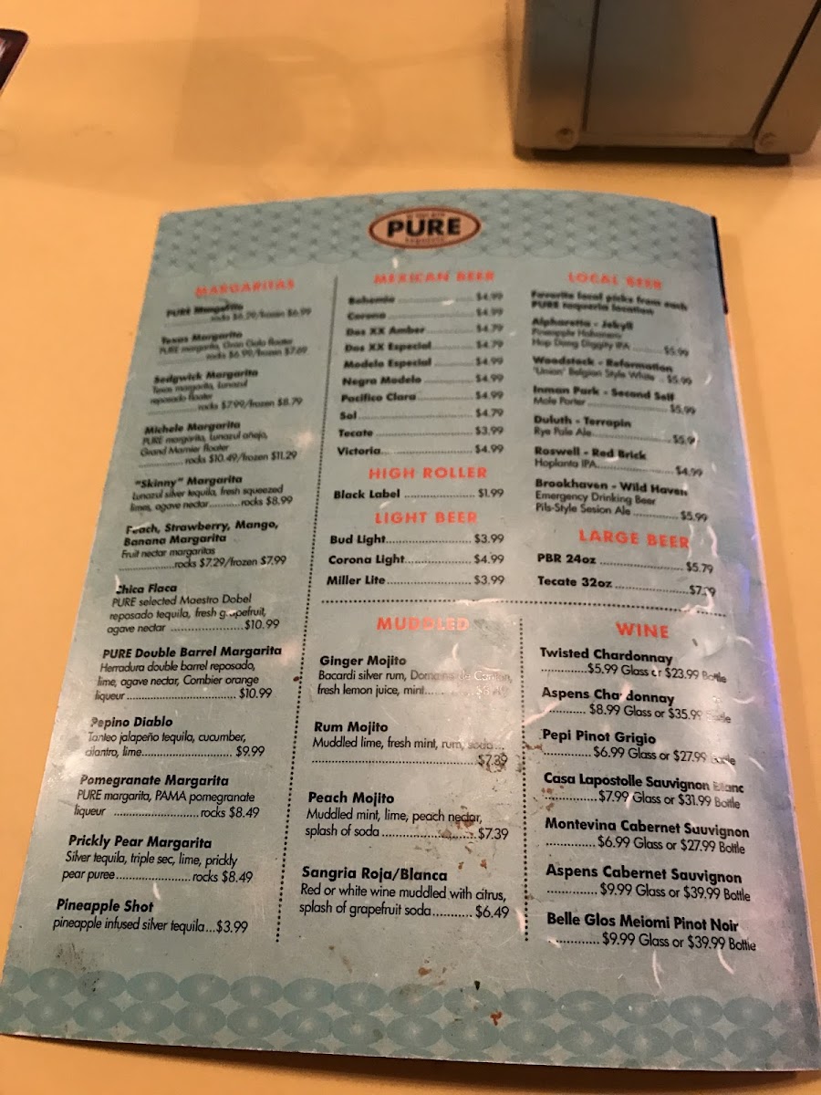 Menu Pure Taqueria-7