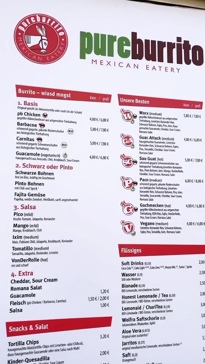 Menu Pureburrito I-7