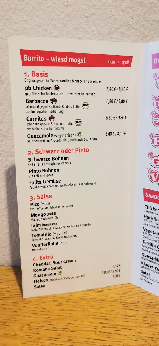Menu Pureburrito I-9