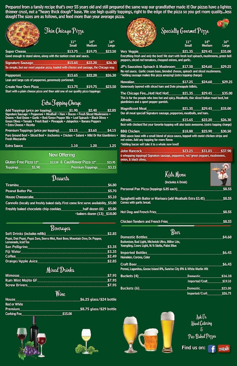 Menu Pusateri's Chicago Pizza-1