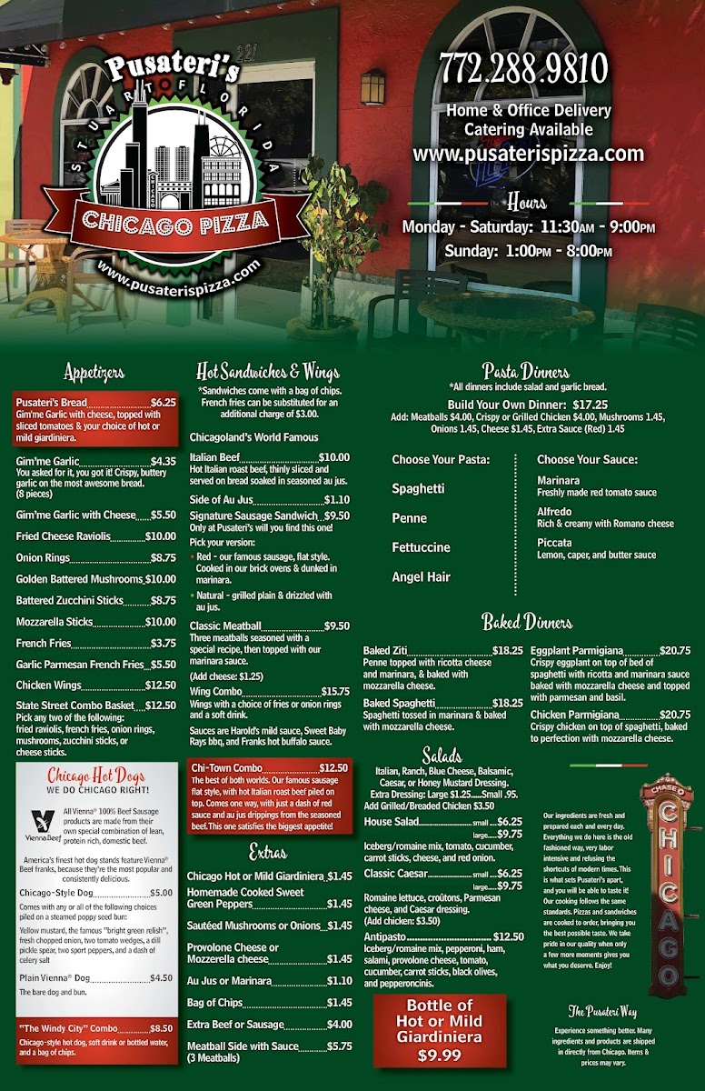 Menu Pusateri's Chicago Pizza-2