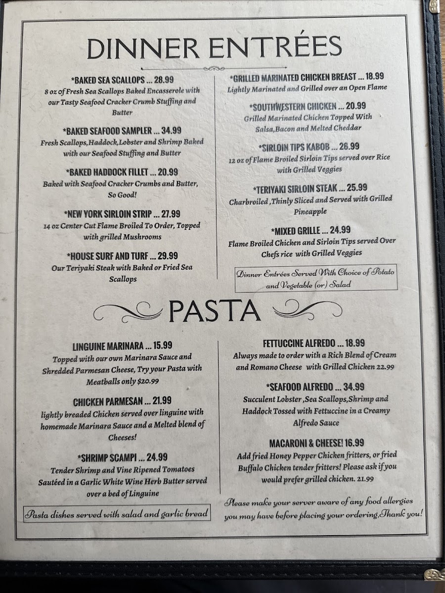 Menu Putnam's Waterview Restaurant-1