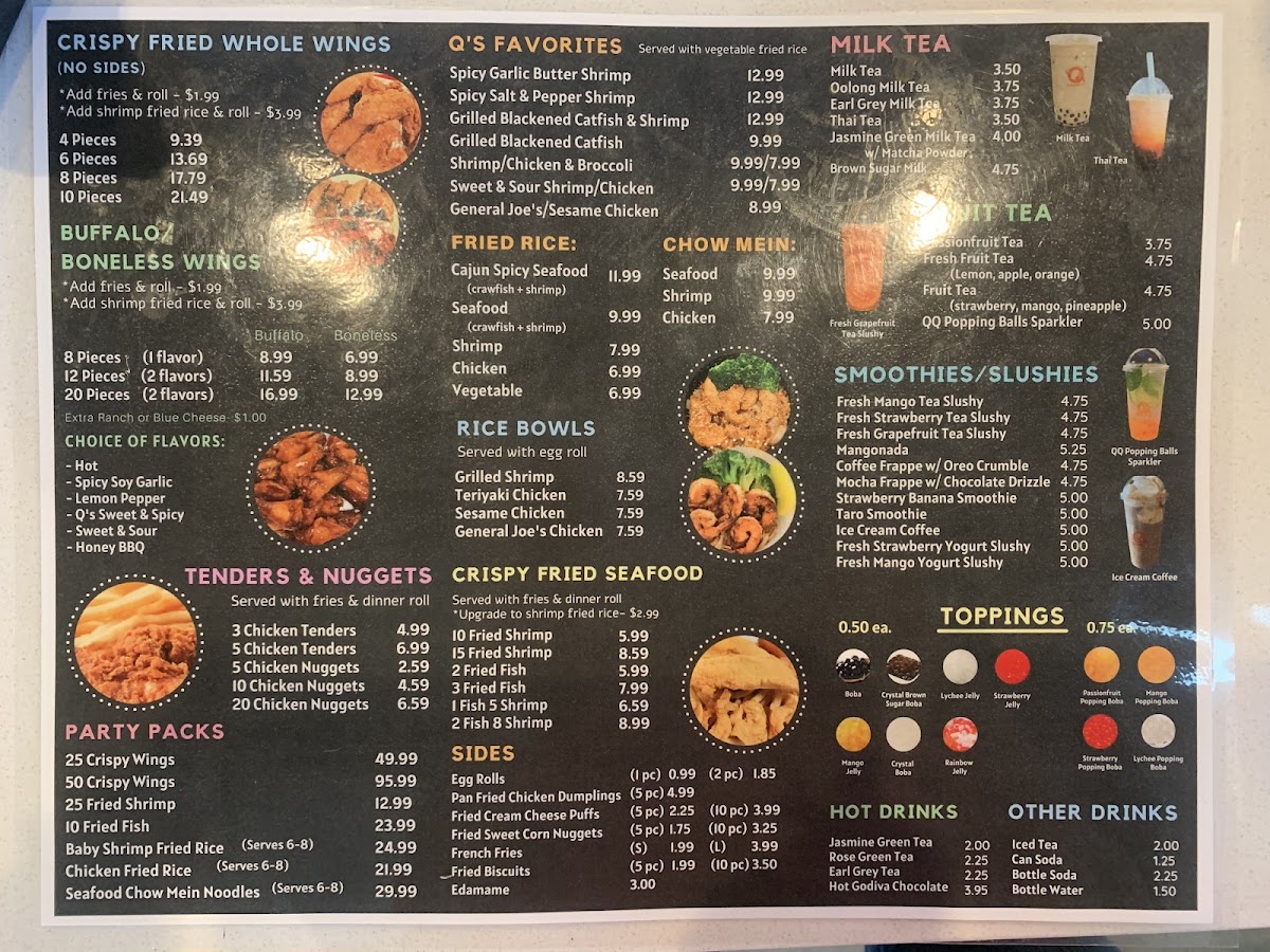 Menu Q Wings, Seafood, & Boba-1