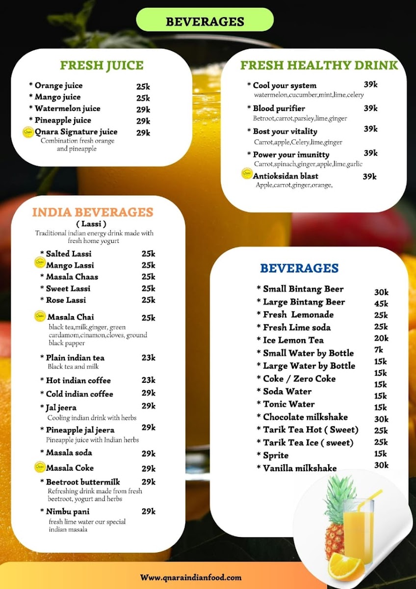 Menu Qnara Indian Food Restaurant-9