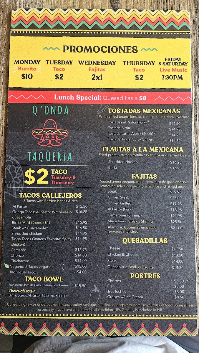Menu Q'onda Taqueria-2