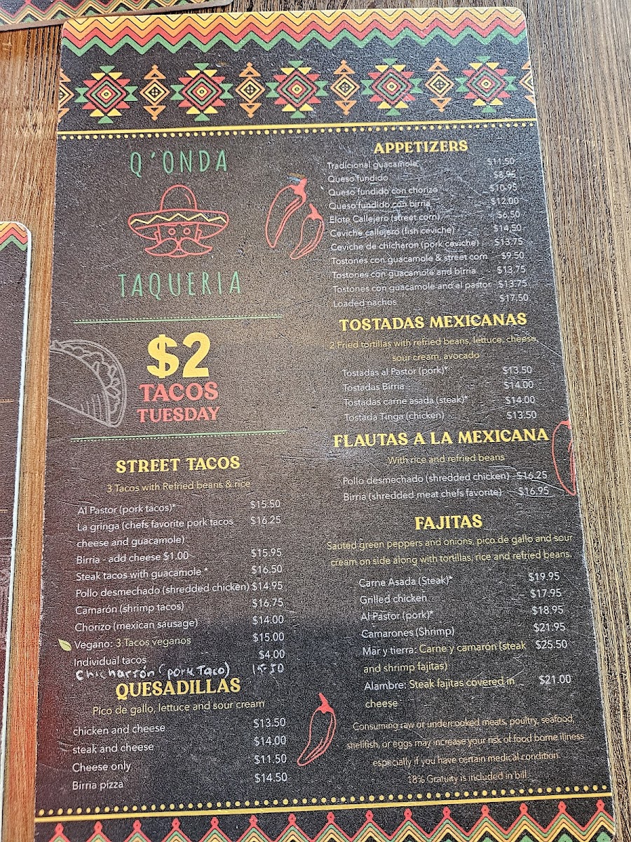 Menu Q'onda Taqueria-7