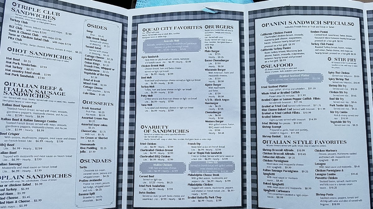 Menu Quad Cities U.s.a. Family Restaurant-9