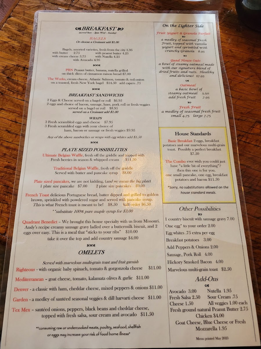 Menu Quadrant Book Mart & Coffee House-2