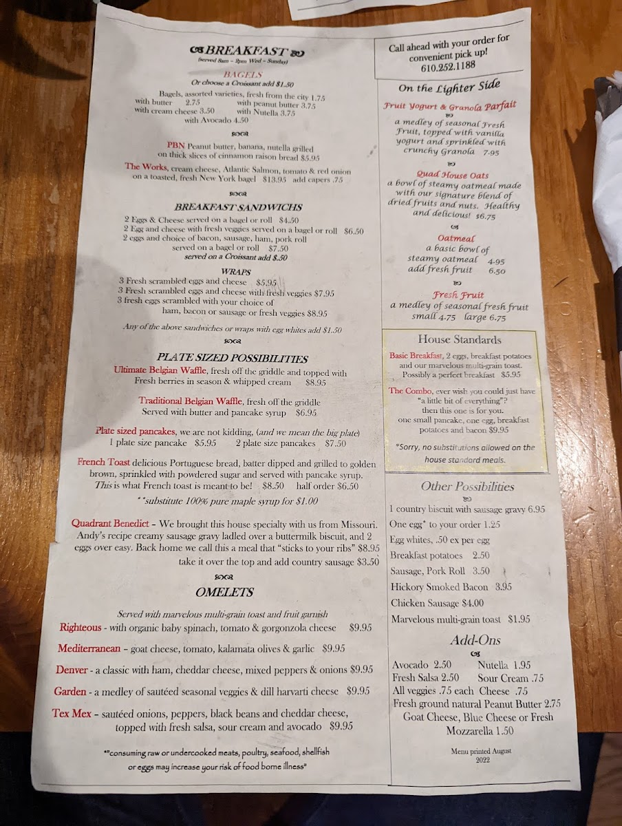 Menu Quadrant Book Mart & Coffee House-4