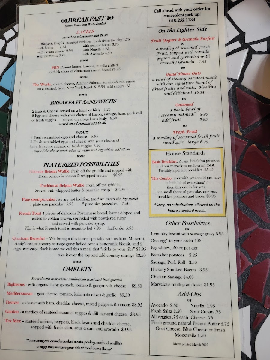 Menu Quadrant Book Mart & Coffee House-5