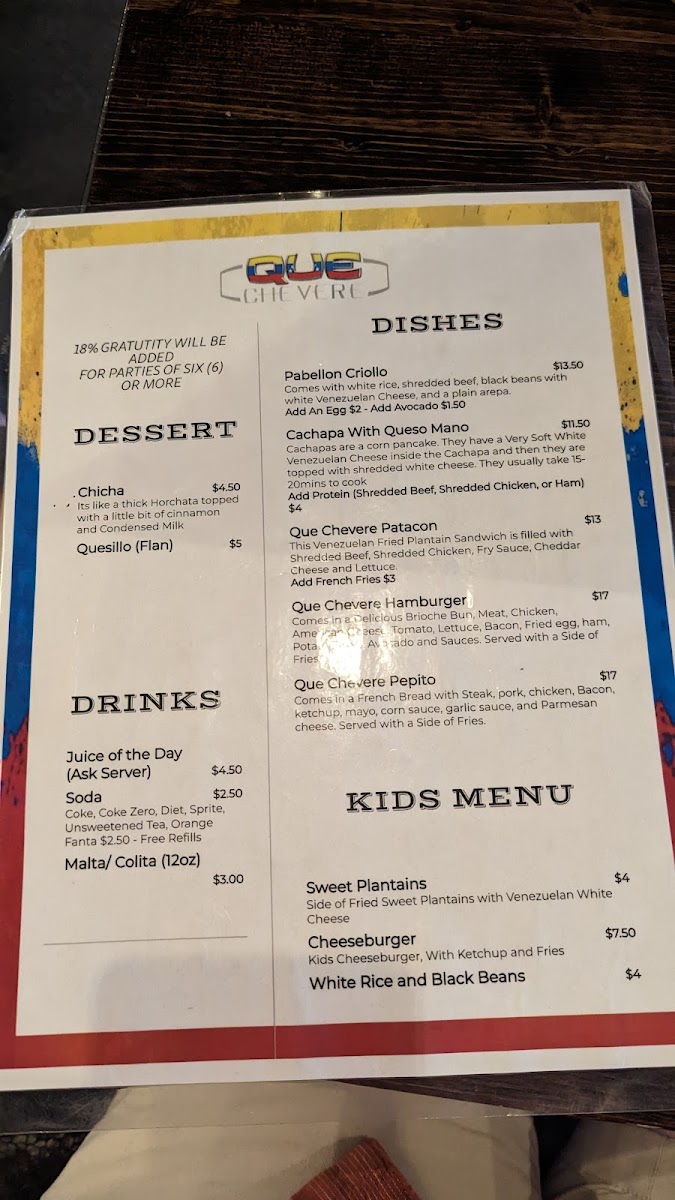 Menu Que Chevere-10