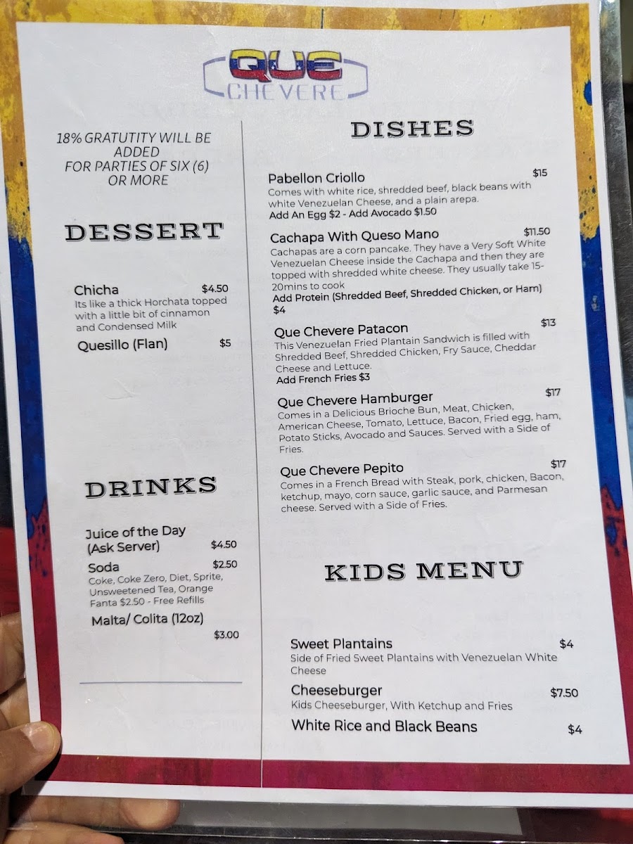 Menu Que Chevere-8