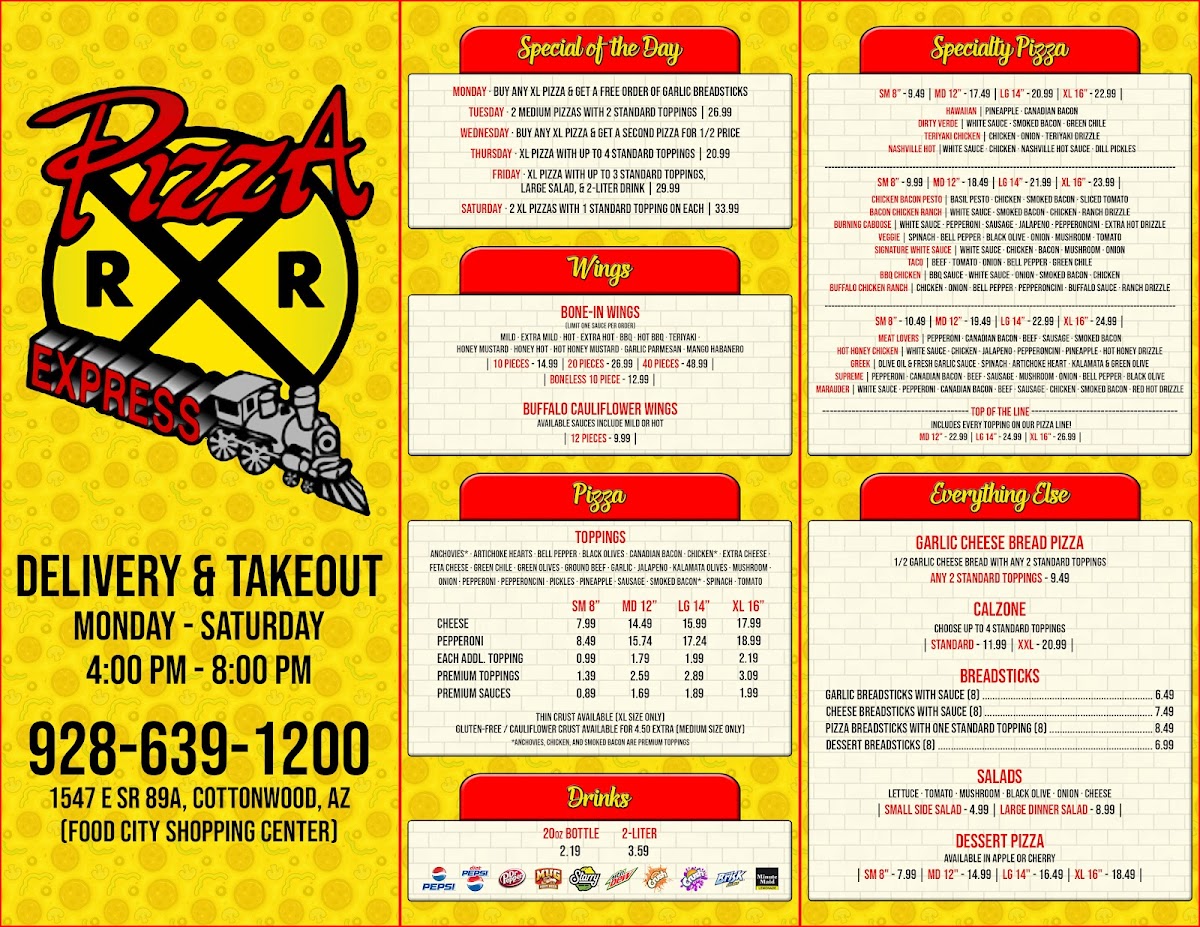 Menu R & R Pizza Express - Cottonwood-3