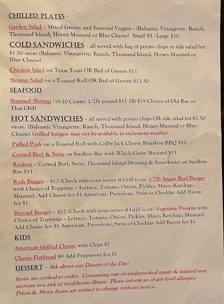 Menu Racers' Restaurant-5