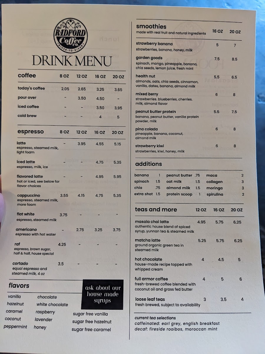 Menu Radford Coffee Company-5