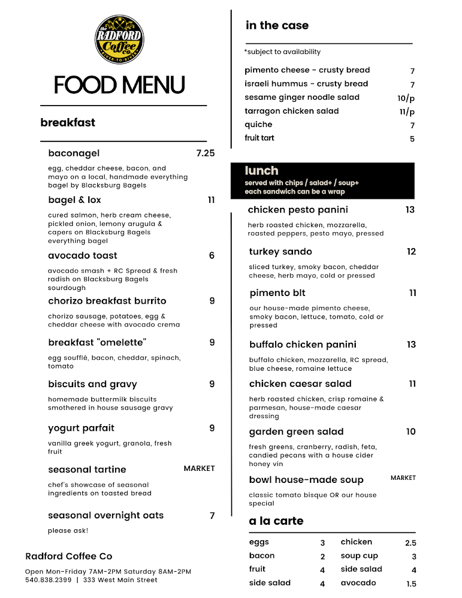 Menu Radford Coffee Company-7