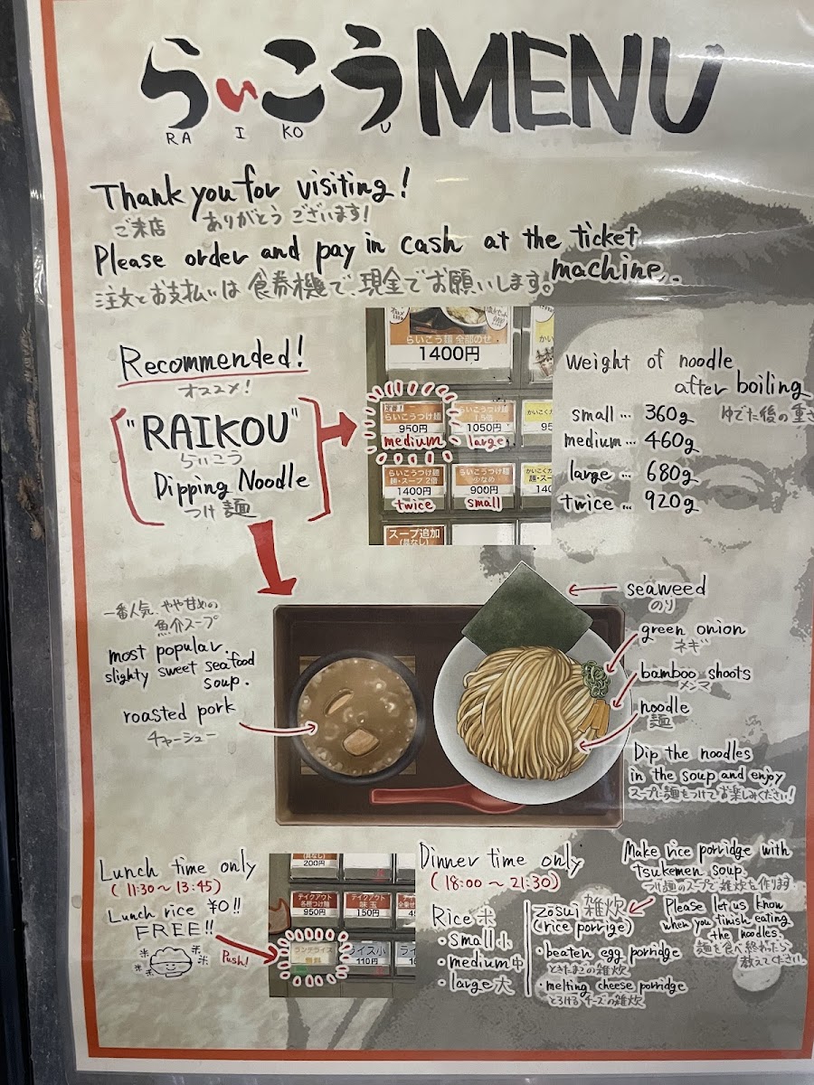 Menu Raiko-9