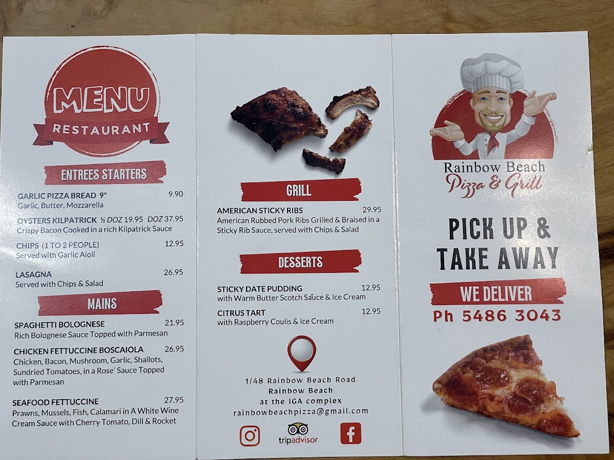 Menu Rainbow Beach Pizza-1
