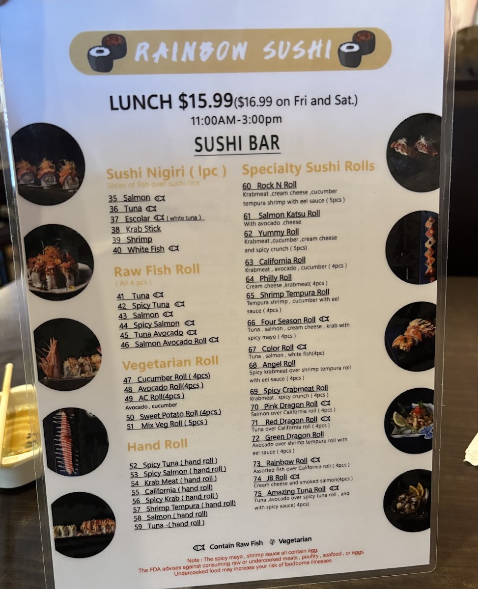 Menu Rainbow Sushi Japanese Restaurant - All You Can Eat-2