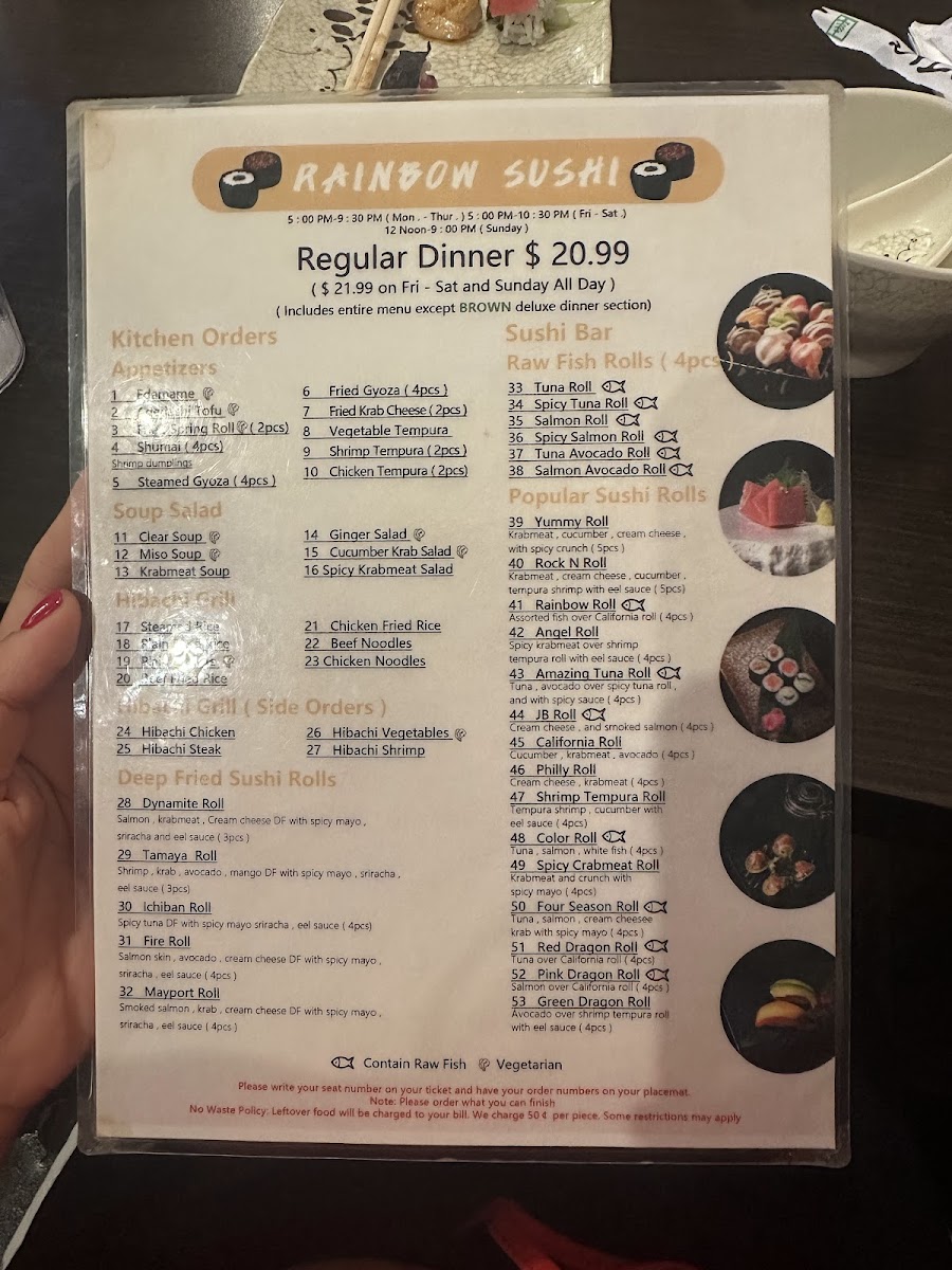 Menu Rainbow Sushi Japanese Restaurant - All You Can Eat-3