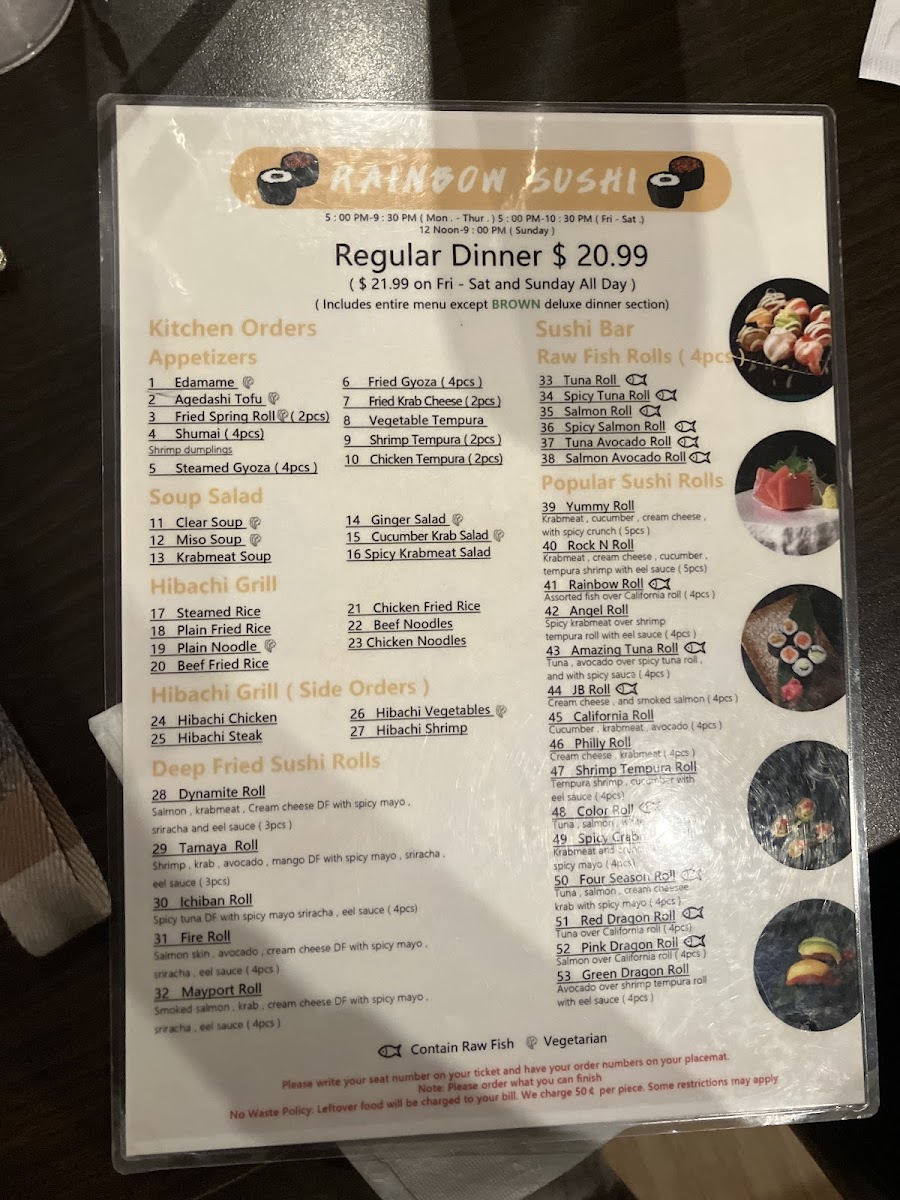 Menu Rainbow Sushi Japanese Restaurant - All You Can Eat-5