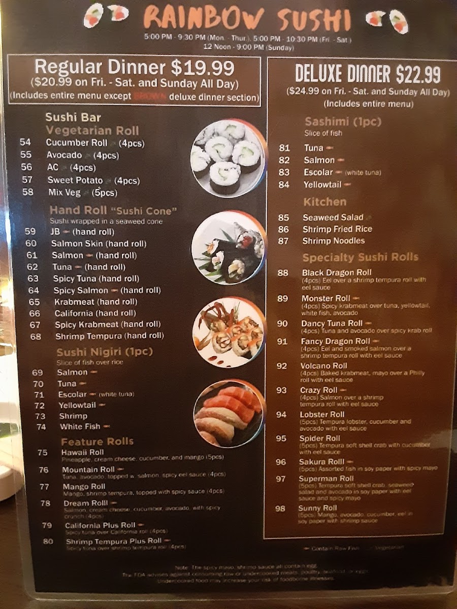 Menu Rainbow Sushi Japanese Restaurant - All You Can Eat-7
