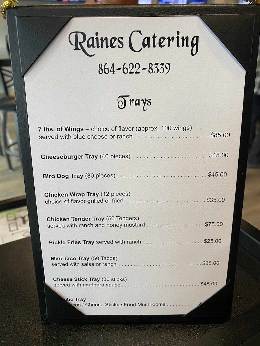 Menu Raines On Exchange Bar And Grill, Llc-5