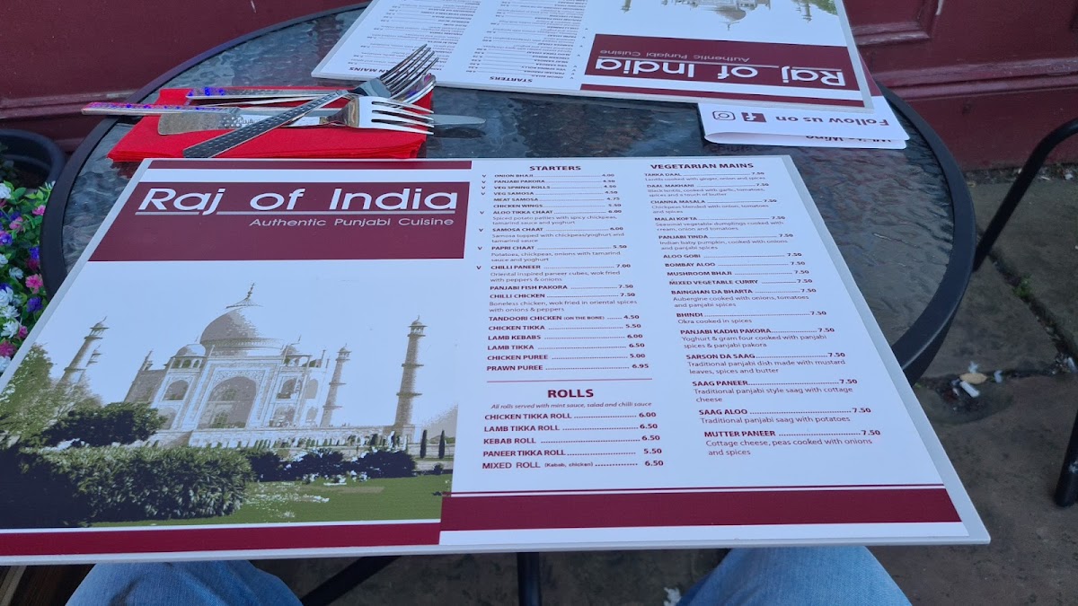 Menu Raj Of India - Rochester-4