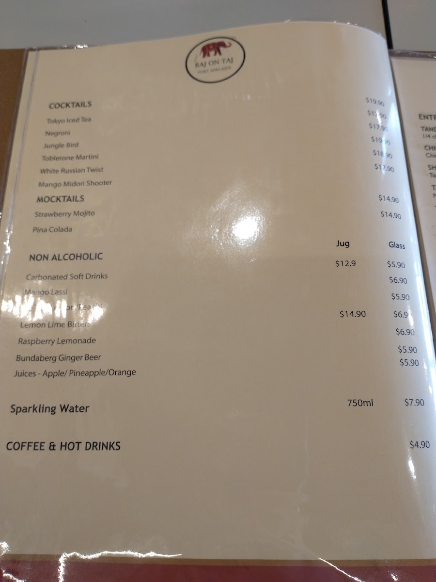 Menu Raj On Taj Port Adelaide Plaza-10