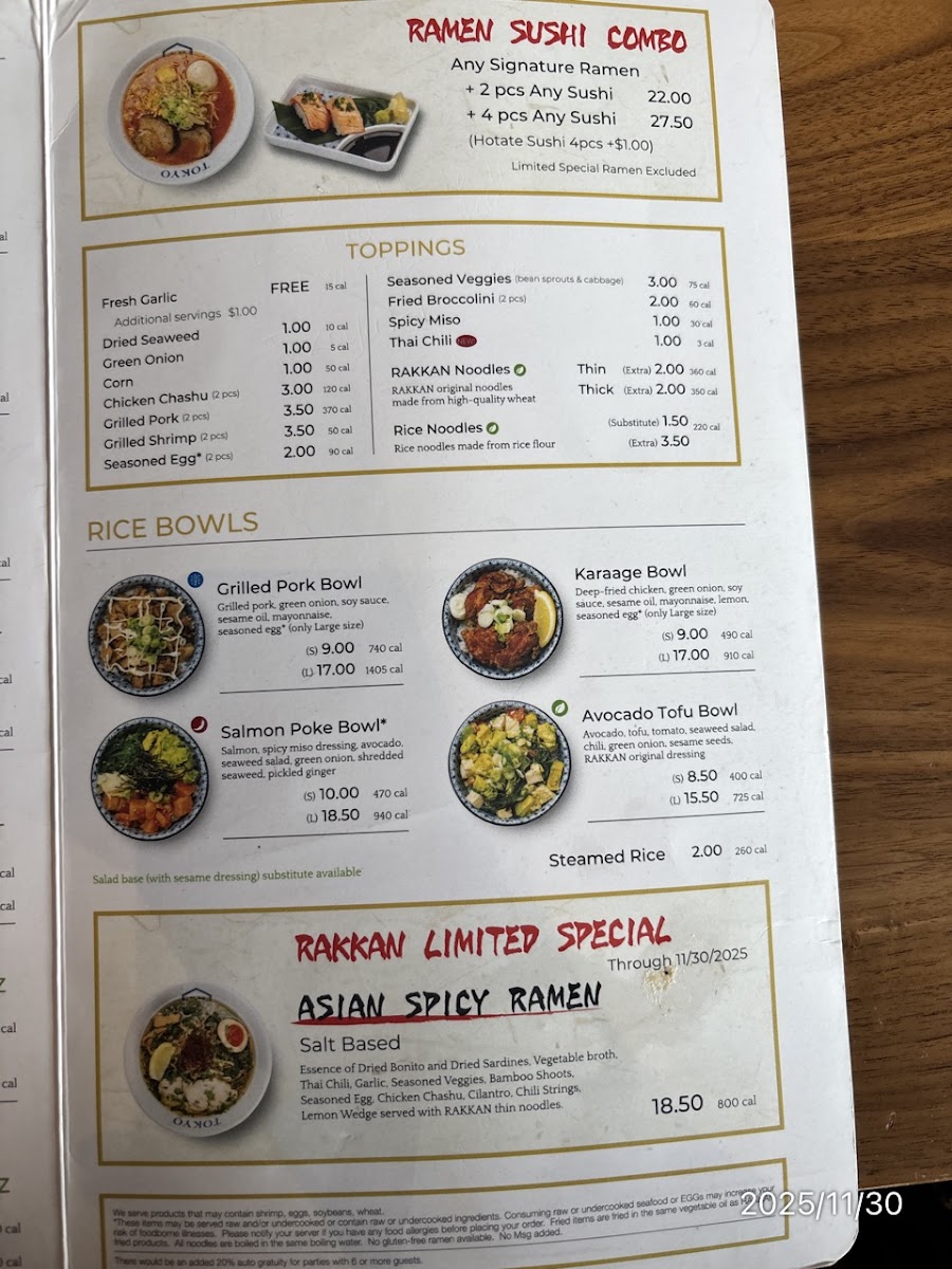 Menu Rakkan Ramen - Coppell-9