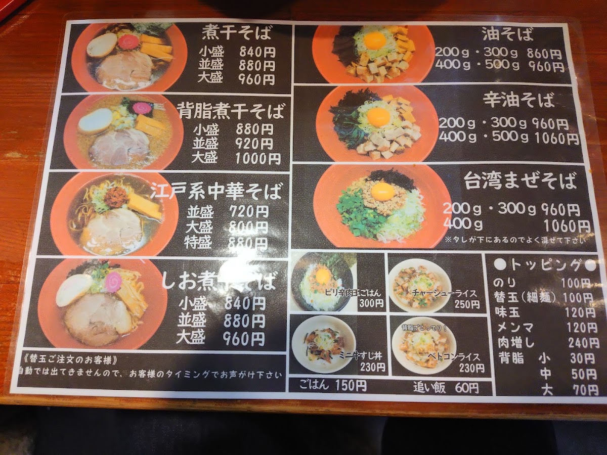 Menu Ramen Sendai Niboshi Center-2