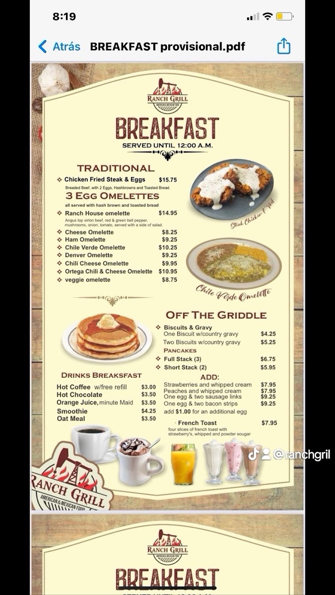 Menu Ranch Grill Restaurant-2